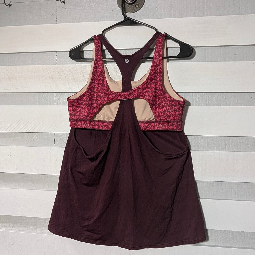 Lululemon All Sport Support Tank Bordeaux Drama Mountain Peaks Bon Bon Bordeaux - Picture 4 of 10